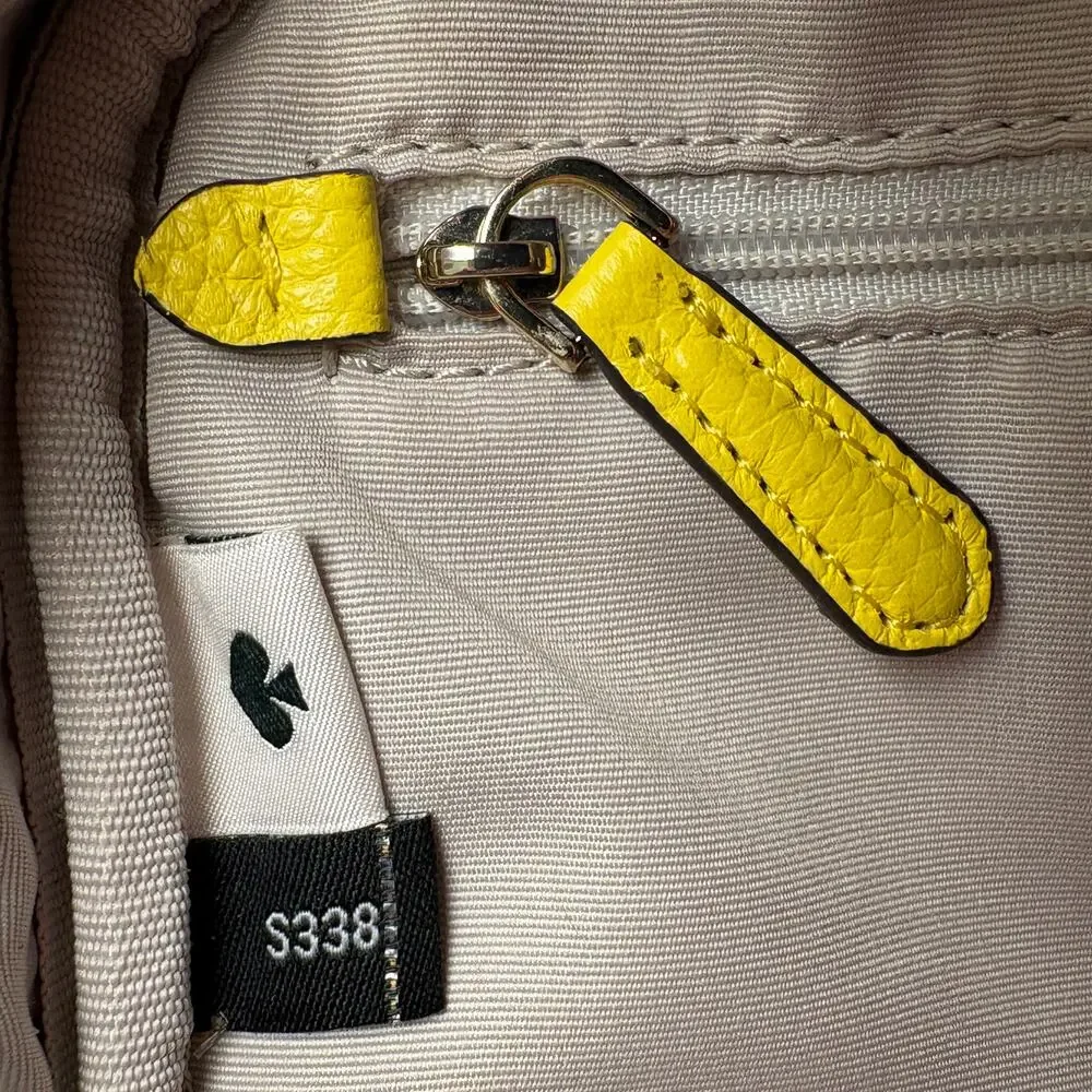 Kate Spade Astrid Yellow Pebbled Leather & Straw Crossbody Bag W/ Dustbag